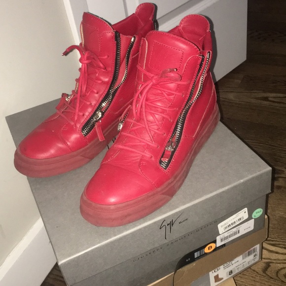 men's red giuseppe sneakers